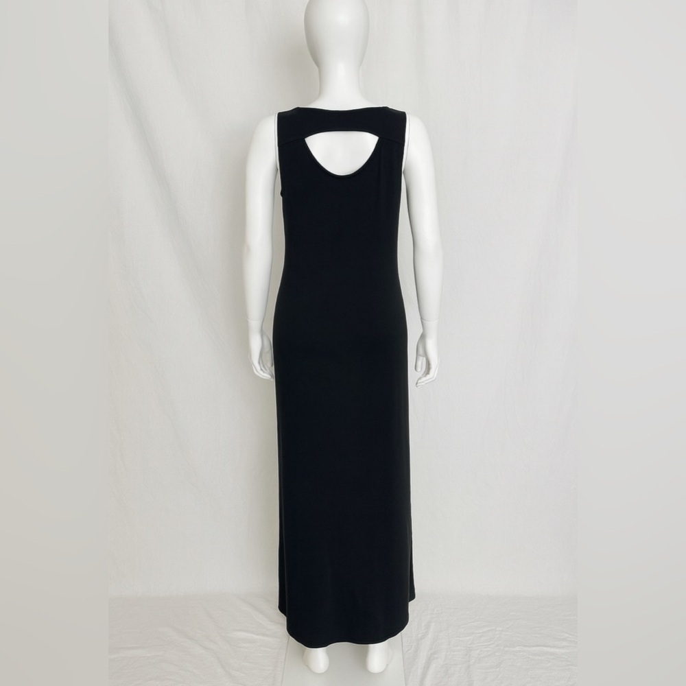 Talbots Black Maxi Dress Sleeveless Cutout Back Women’s Size L Rayon Blend - Picture 3 of 8